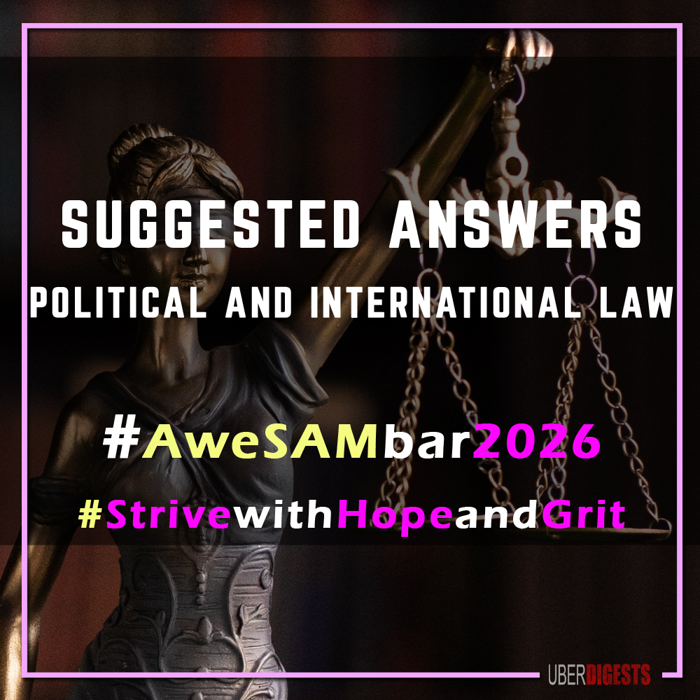 Suggested Answers to Political Law Bar Exam 2026